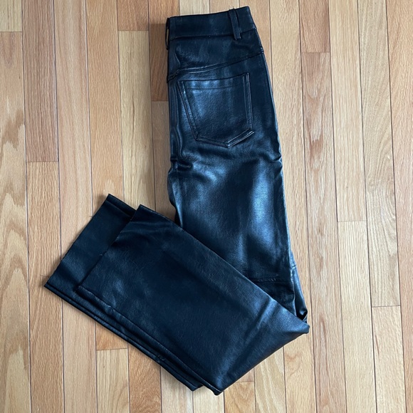 PRINCESS POLLY MACEY PANTS VEGAN LEATHER BLACK SIZE 2 - Picture 9 of 10